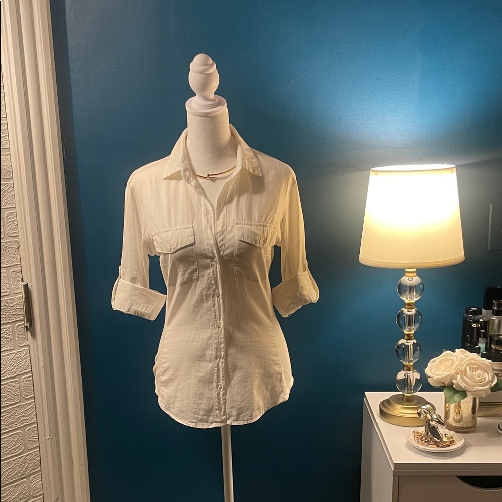James Perse White Button-Down Shirt